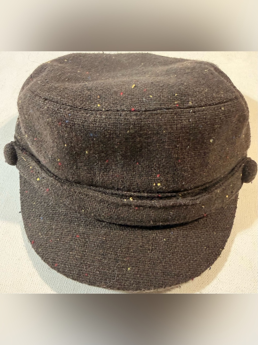 San Diego Hat Company Brown Tweed Cap with Multicolor Fleck